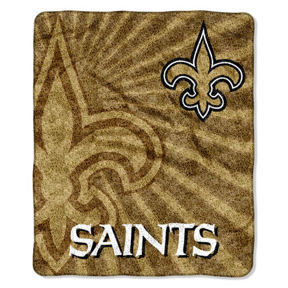 New Orleans Saints Blanket 50x60 Sherpa Strobe Design