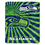 Seattle Seahawks Blanket 50x60 Sherpa Strobe Design