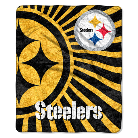 Pittsburgh Steelers Blanket 50x60 Sherpa Strobe Design