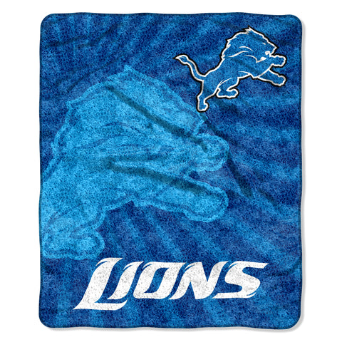 Detroit Lions Blanket 50x60 Sherpa Strobe Design