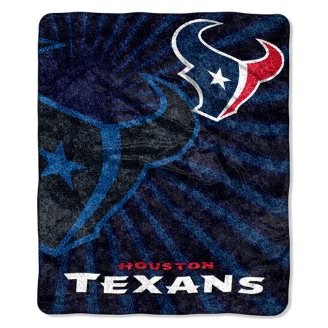 Houston Texans Blanket 50x60 Sherpa Strobe Design