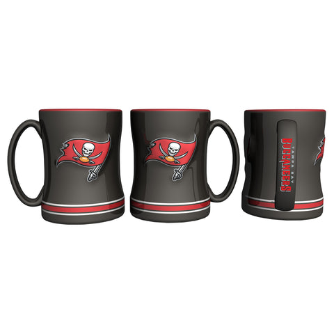 Tampa Bay Buccaneers Coffee Mug - 14oz Sculpted Relief - New Logo