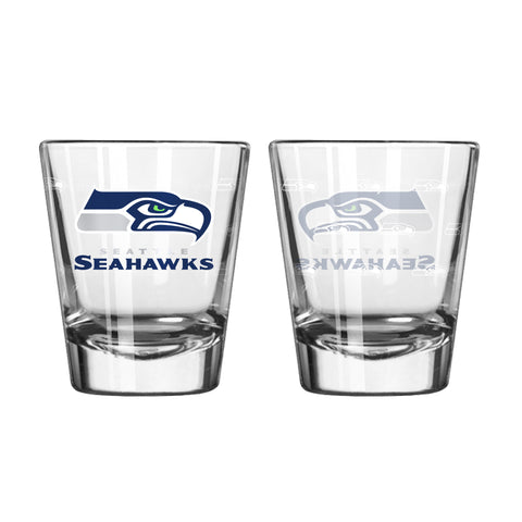 Seattle Seahawks Shot Glass - 2 Pack Satin Etch