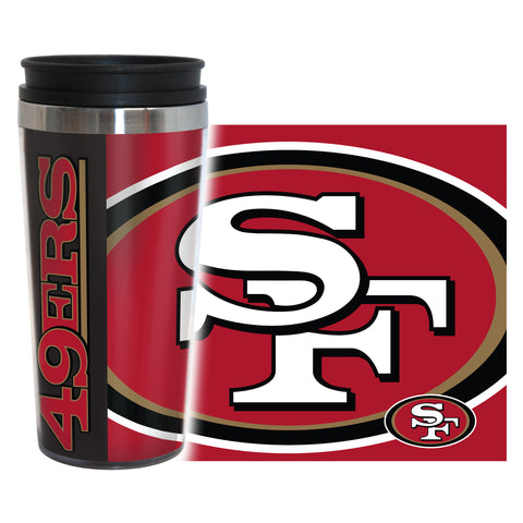 San Francisco 49ers Travel Mug 14oz Full Wrap Style Hype Design