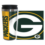 Green Bay Packers Travel Mug 14oz Full Wrap Style Hype Design