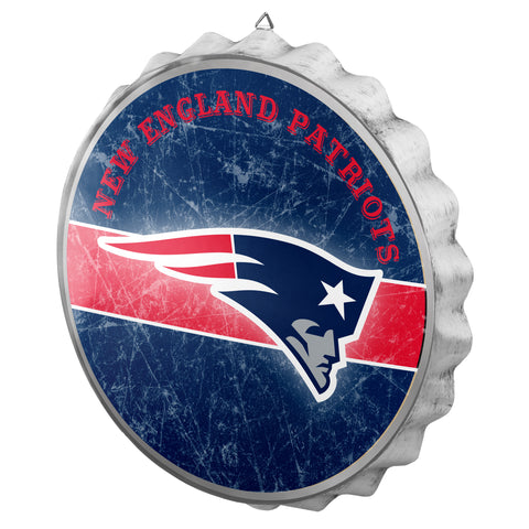 New England Patriots Sign Bottle Cap Style Distressed