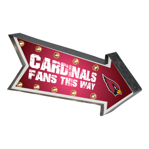 Arizona Cardinals Sign Marquee Style Light Up Arrow Design