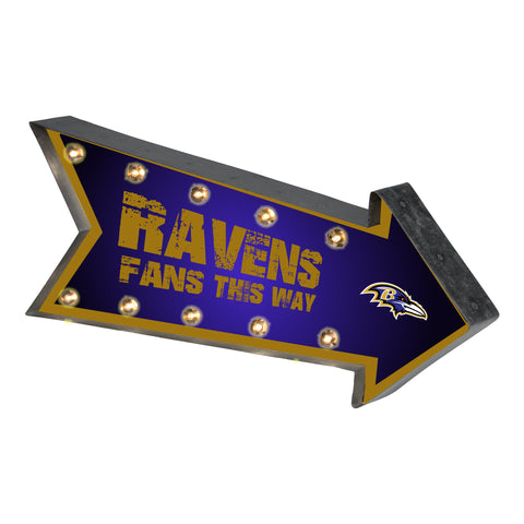 Baltimore Ravens Sign Marquee Style Light Up Arrow Design