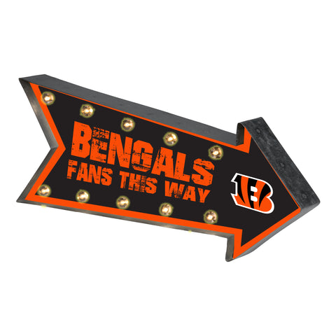 Cincinnati Bengals Sign Marquee Style Light Up Arrow Design