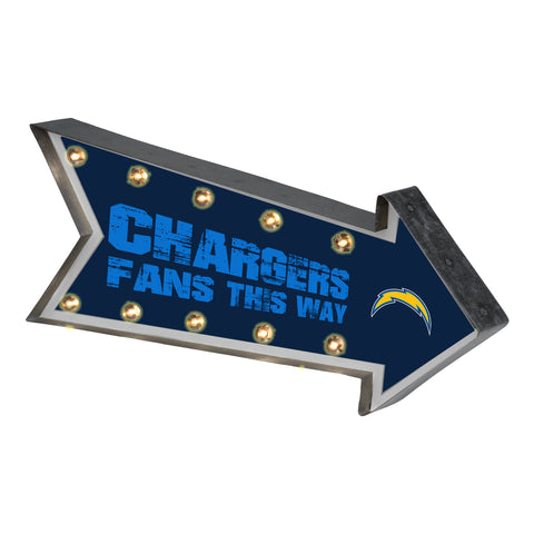 Los Angeles Chargers Sign Marquee Style Light Up Arrow Design