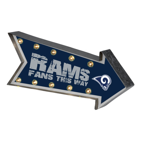 Los Angeles Rams Sign Marquee Style Light Up Arrow Design