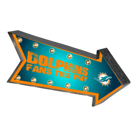 Miami Dolphins Sign Marquee Style Light Up Arrow Design