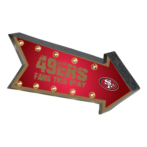 San Francisco 49ers Sign Marquee Style Light Up Arrow Design