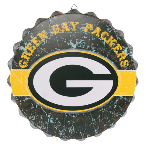Green Bay Packers Sign Bottle Cap Style Distressed