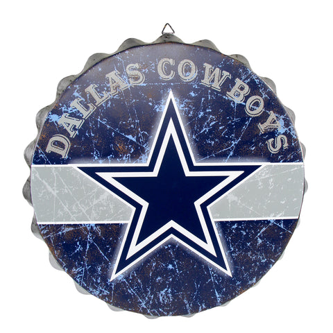 Dallas Cowboys Sign Bottle Cap Style Distressed