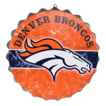Denver Broncos Sign Bottle Cap Style Distressed
