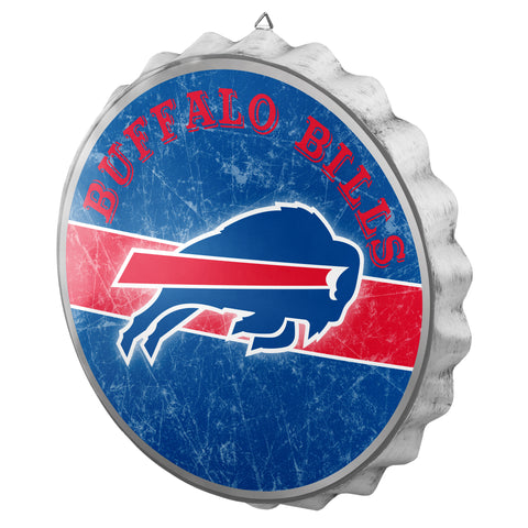 Buffalo Bills Sign Bottle Cap Style Distressed