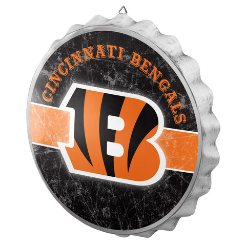 Cincinnati Bengals Sign Bottle Cap Style Distressed