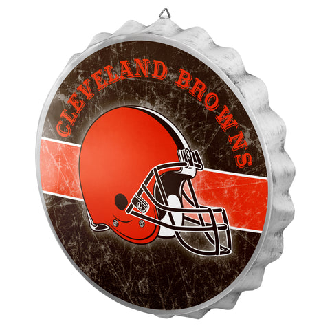 Cleveland Browns Sign Bottle Cap Style Distressed