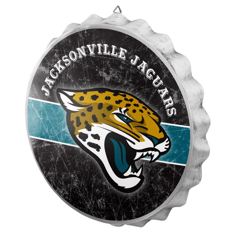 Jacksonville Jaguars Sign Bottle Cap Style Distressed