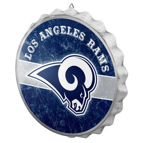 Los Angeles Rams Sign Bottle Cap Style Distressed