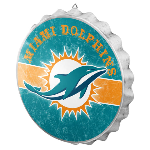 Miami Dolphins Sign Bottle Cap Style Distressed