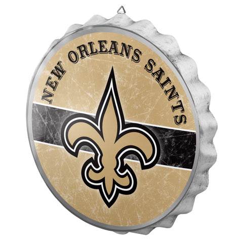 New Orleans Saints Sign Bottle Cap Style Distressed