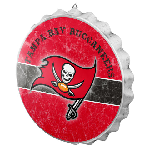 Tampa Bay Buccaneers Sign Bottle Cap Style Distressed