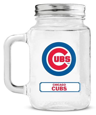 Chicago Cubs Mason Jar Glass With Lid