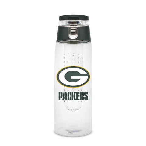 Green Bay Packers Sport Bottle 24oz Plastic Infuser Style