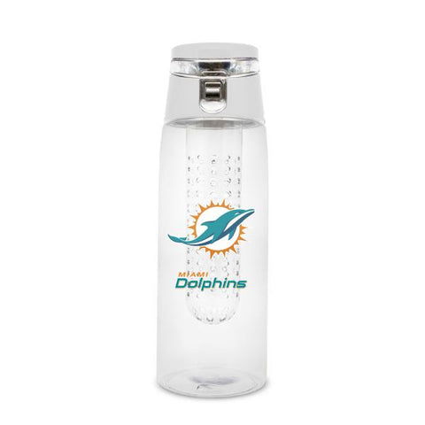 Miami Dolphins Sport Bottle 24oz Plastic Infuser Style