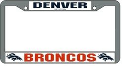 Denver Broncos License Plate Frame Chrome