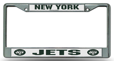 New York Jets License Plate Frame Chrome