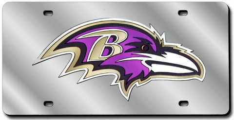 Baltimore Ravens License Plate Laser Cut Silver
