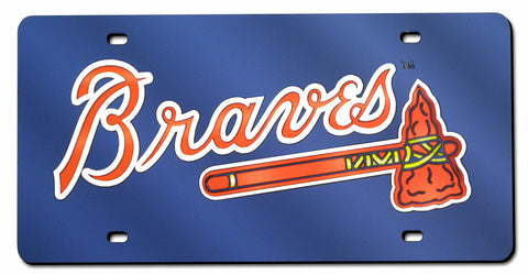 Atlanta Braves License Plate Laser Cut Navy