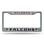 Atlanta Falcons License Plate Frame Chrome Silver/White Insert
