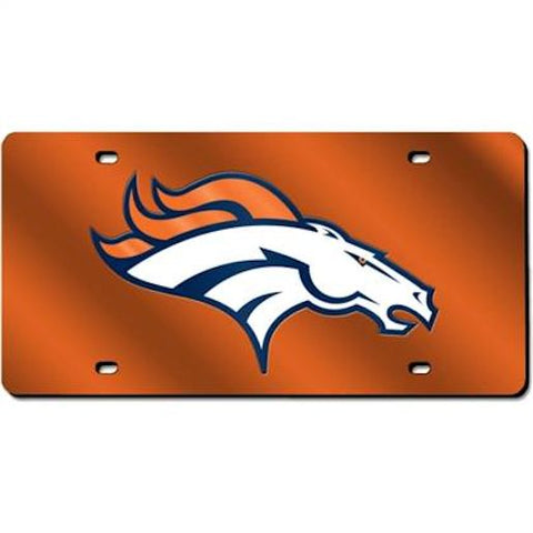 Denver Broncos License Plate Laser Cut Light Orange