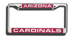 Arizona Cardinals License Plate Frame Laser Cut Chrome