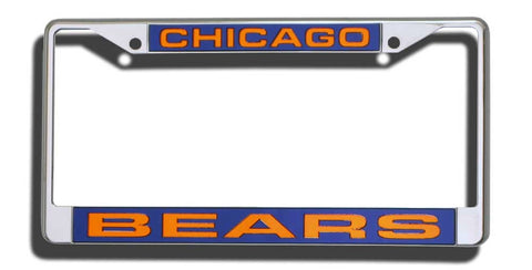 Chicago Bears License Plate Frame Laser Cut Chrome