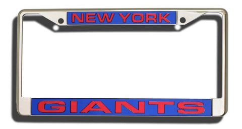 New York Giants License Plate Frame Laser Cut Chrome