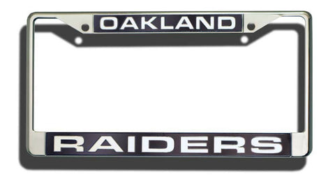 Oakland Raiders License Plate Frame Laser Cut Chrome