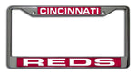 Cincinnati Reds License Plate Frame Laser Cut Chrome
