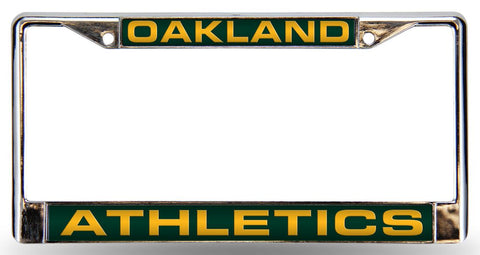 Oakland Athletics License Plate Frame Laser Cut Chrome