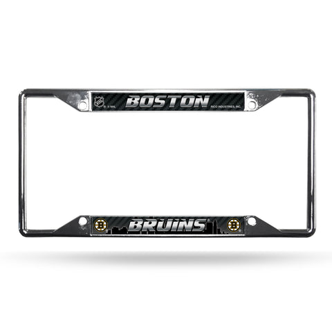 Boston Bruins License Plate Frame Chrome EZ View