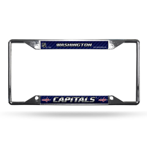 Washington Capitals License Plate Frame Chrome EZ View