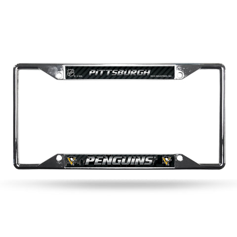 Pittsburgh Penguins License Plate Frame Chrome EZ View