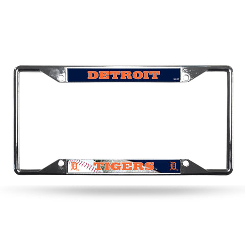 Detroit Tigers License Plate Frame Chrome EZ View