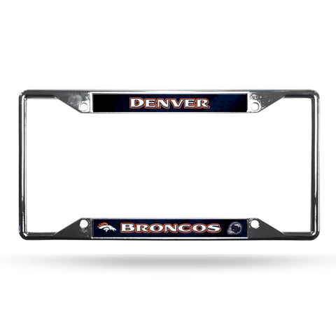 Denver Broncos License Plate Frame Chrome EZ View