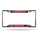 Kansas City Chiefs License Plate Frame Chrome EZ View