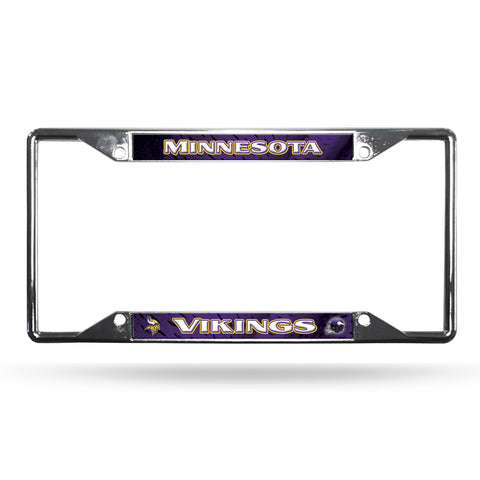 Minnesota Vikings License Plate Frame Chrome EZ View